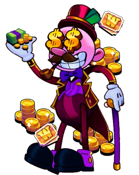 Danny Dollar Character with money image.